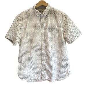 Counter Intelligence Men’s White Anchor Print Short Sleeve Button Up Shirt Large